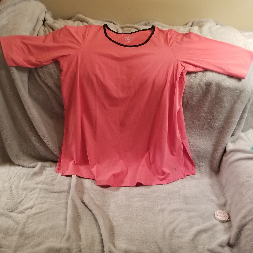 Full Beauty Sport from Woman Within top Dark Coral color size 18-20